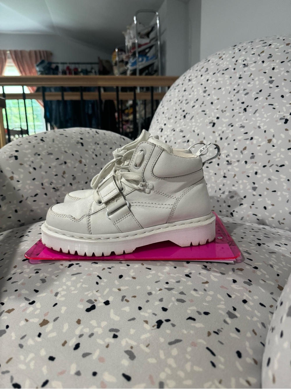 Dr. Martens White High-Top Lace Combat Boot